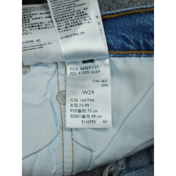 Levi's Cut Off 501 Jean Shorts Jorts Women's 29 Blue Denim Cotton Blend Stretch - Picture 8 of 11